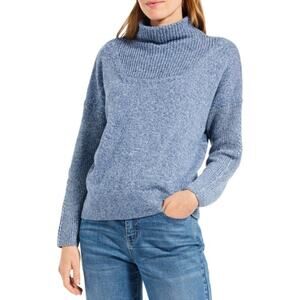 NIC+ZOE Mixed Stitch Funnel Neck Sweater size L